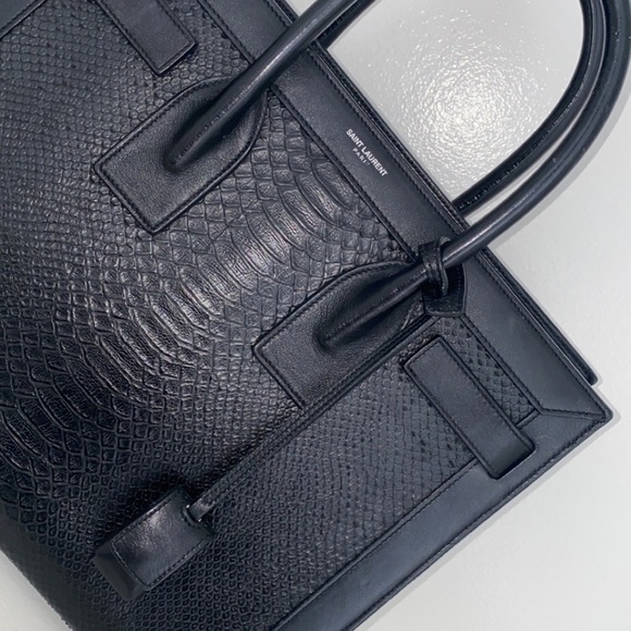 RARE Saint Laurent Sac De Jour Small Black Python Bag - Picture 6 of 11
